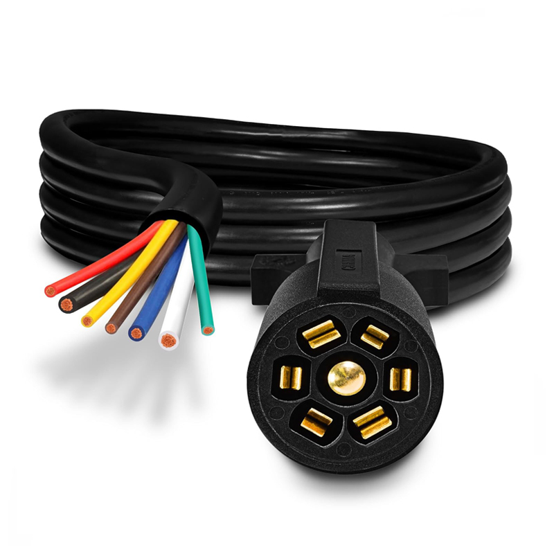 6FT Heavy Duty 7 Way Trailer Cord Wiring Harness